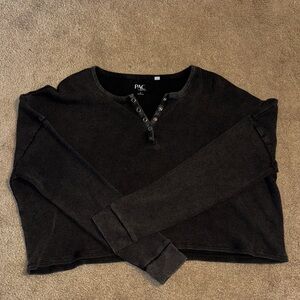 PAC Black Long Sleeve Henley Top